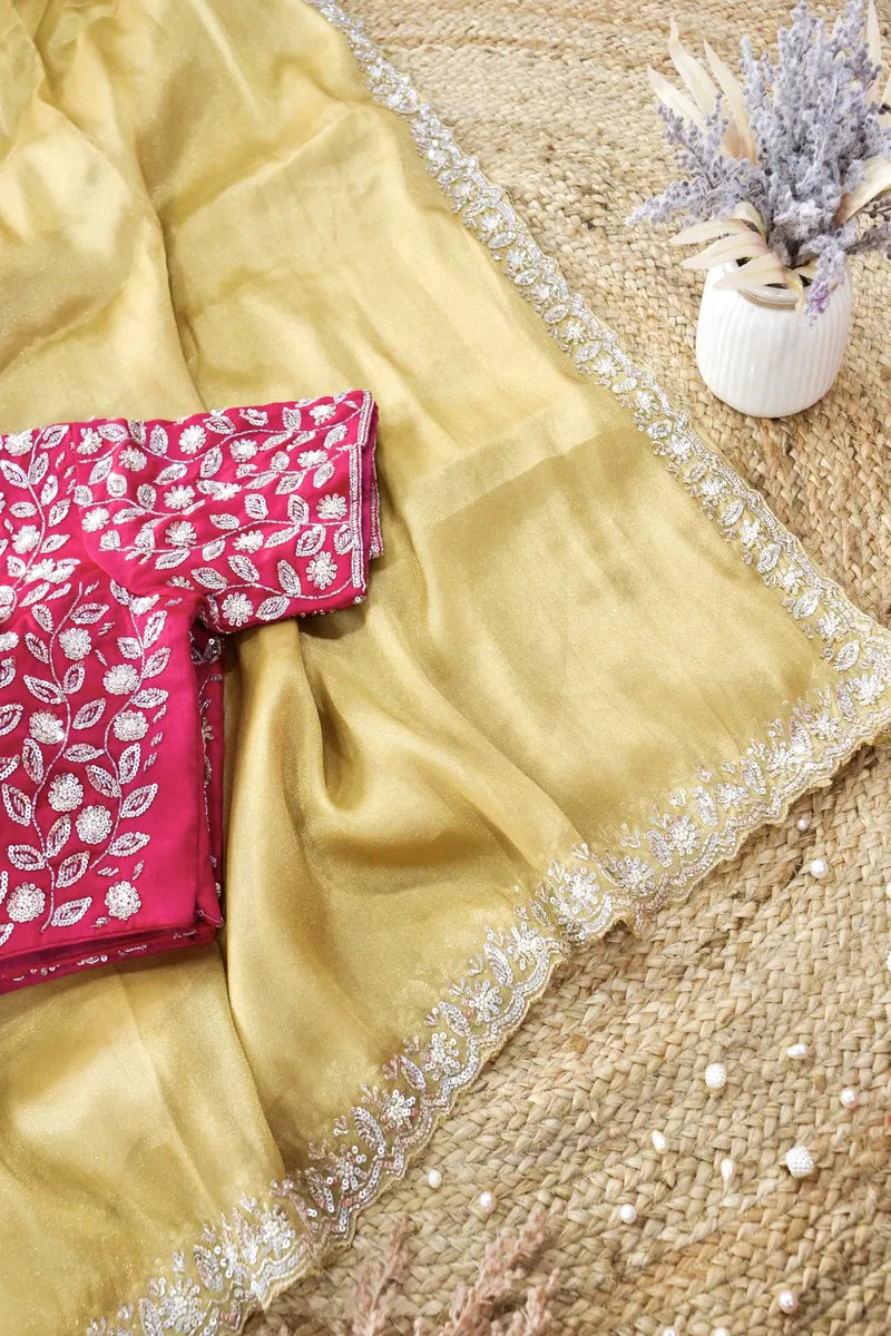 BIEGE COLOR CREPE SILK SAREE
