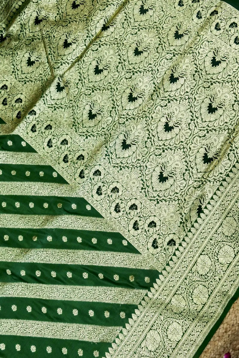 GREEN COLOR BANARASI SILK SAREE