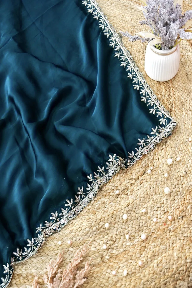 RAMA GREEN COLOR CREPE SILK SAREE