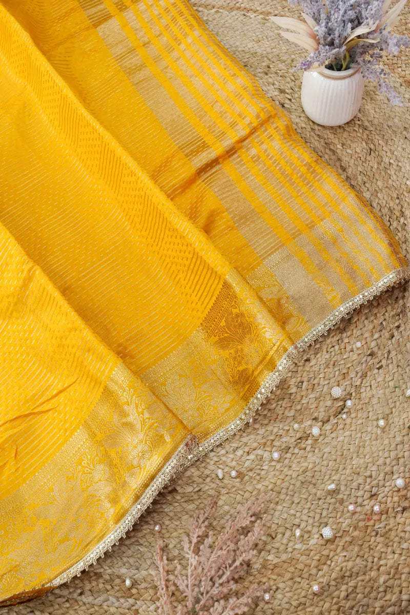 YELLOW COLOR DOLA SILK SAREE