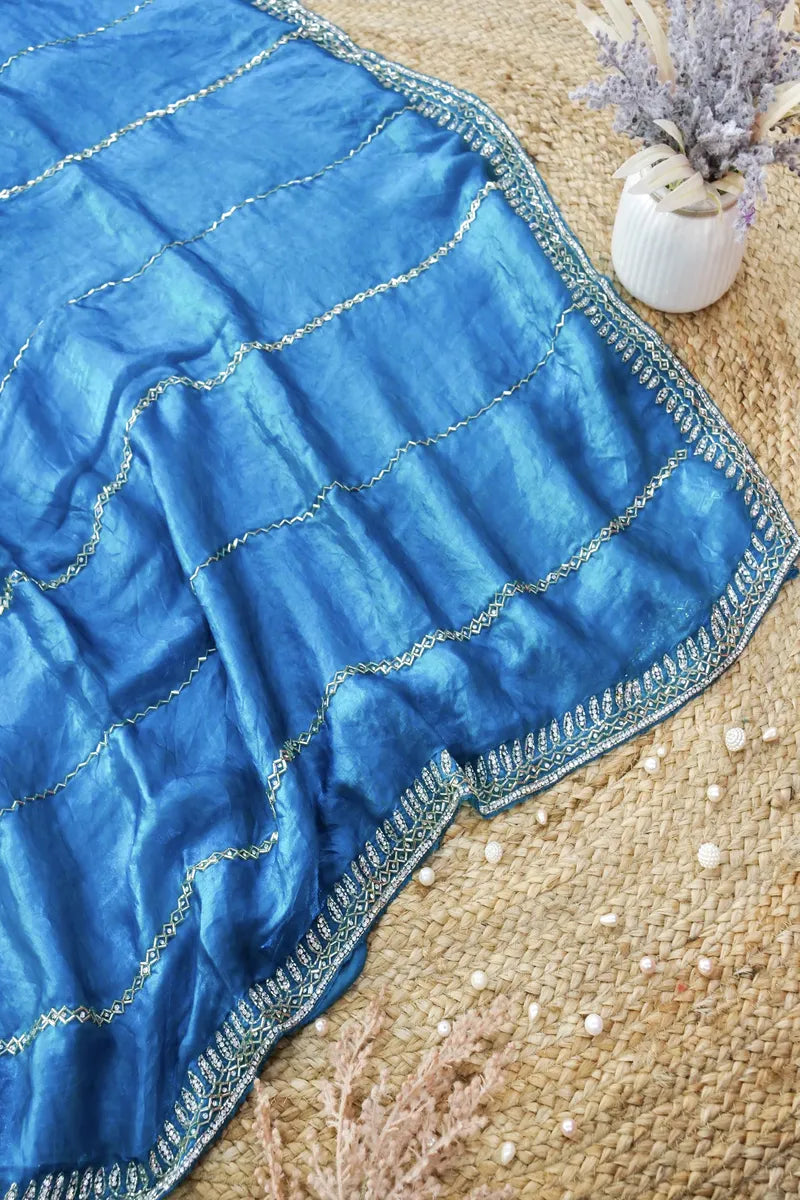 FIROZI COLOR CREPE SILK SAREE