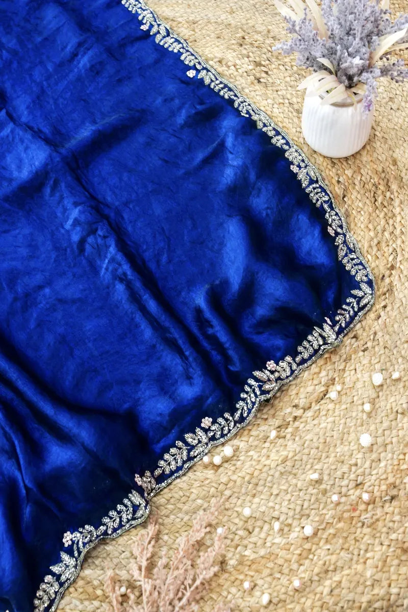 BLUE COLOR CREPE SILK SAREE