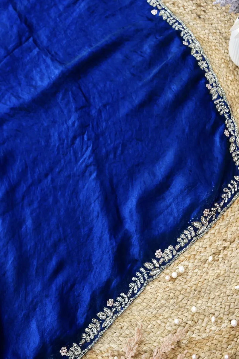 BLUE COLOR CREPE SILK SAREE