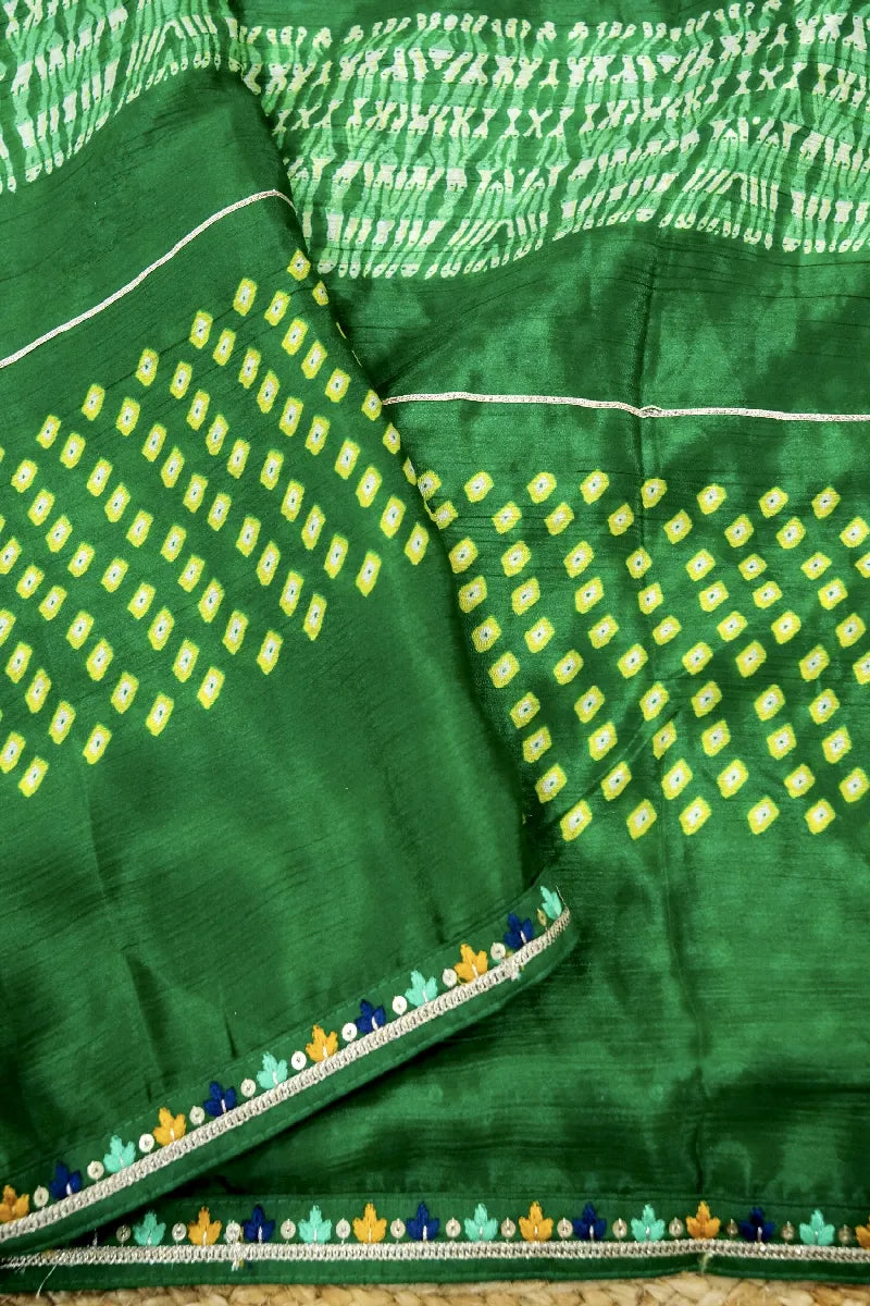 GREEN COLOR LAXMIPATI CHIFFON SAREE