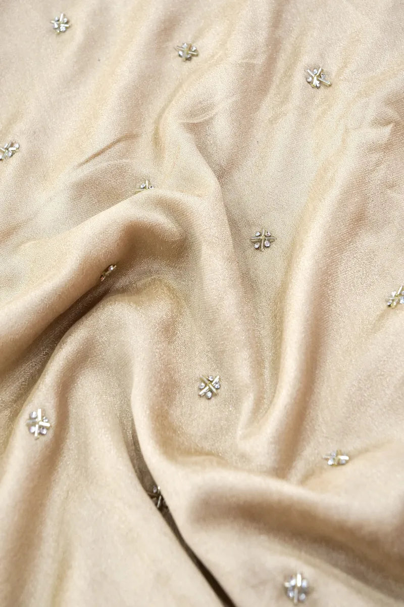 CREAM COLOR CREPE SILK SAREE