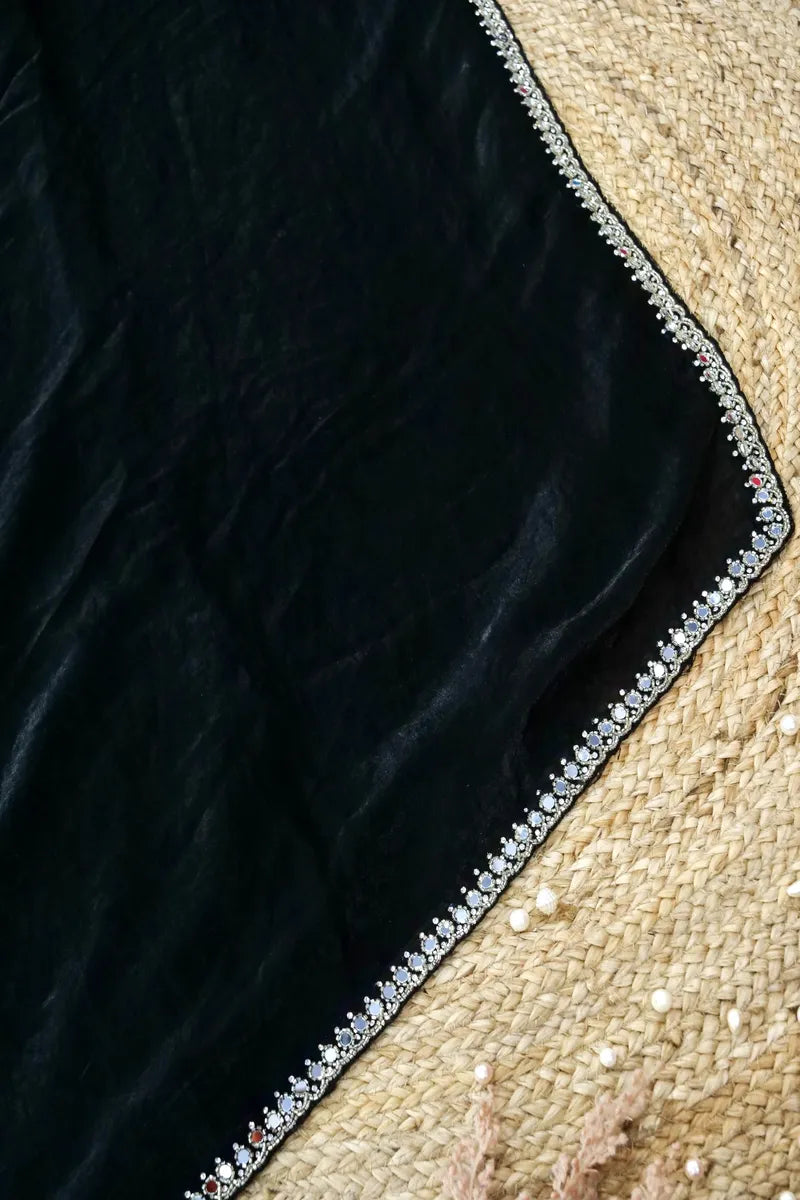 BLACK COLOR CREPE SILK SAREE