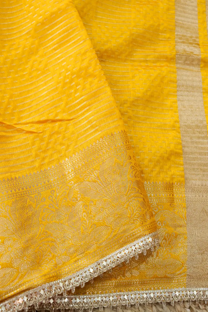 YELLOW COLOR DOLA SILK SAREE