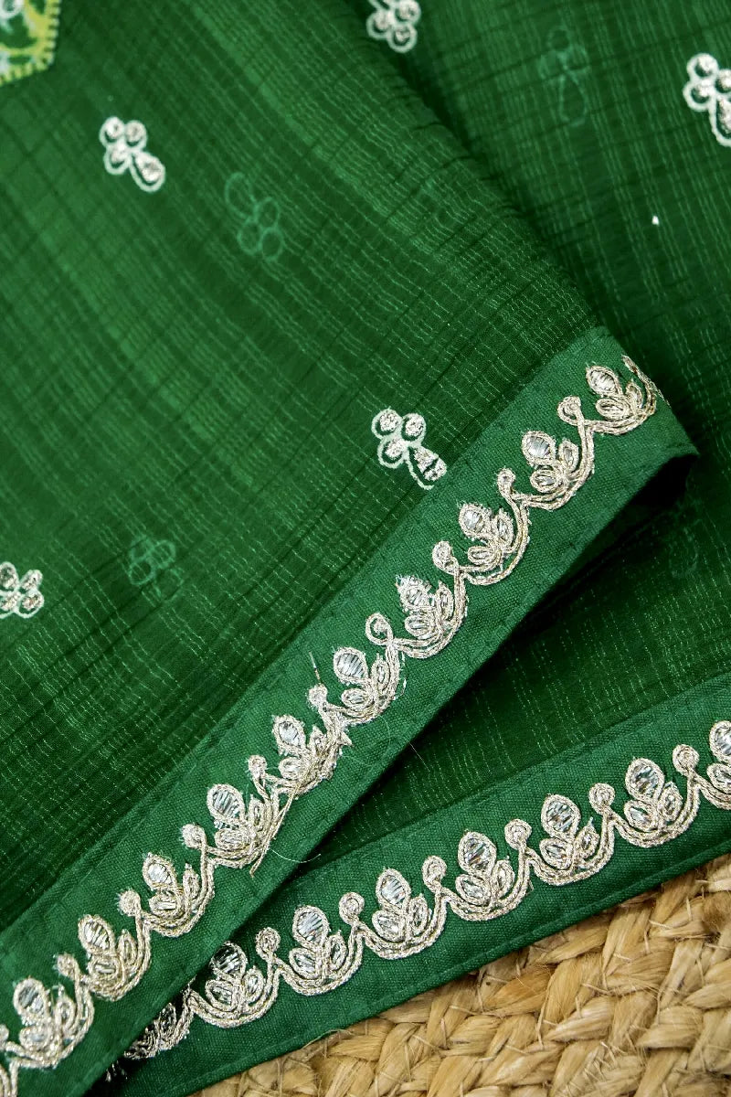 GREEN COLOR LAXMIPATI CHIFFON SAREE