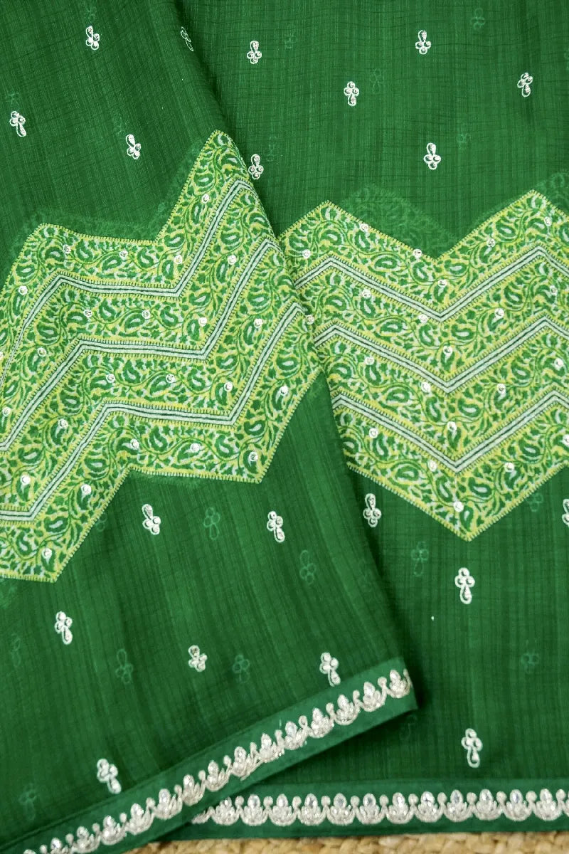 GREEN COLOR LAXMIPATI CHIFFON SAREE