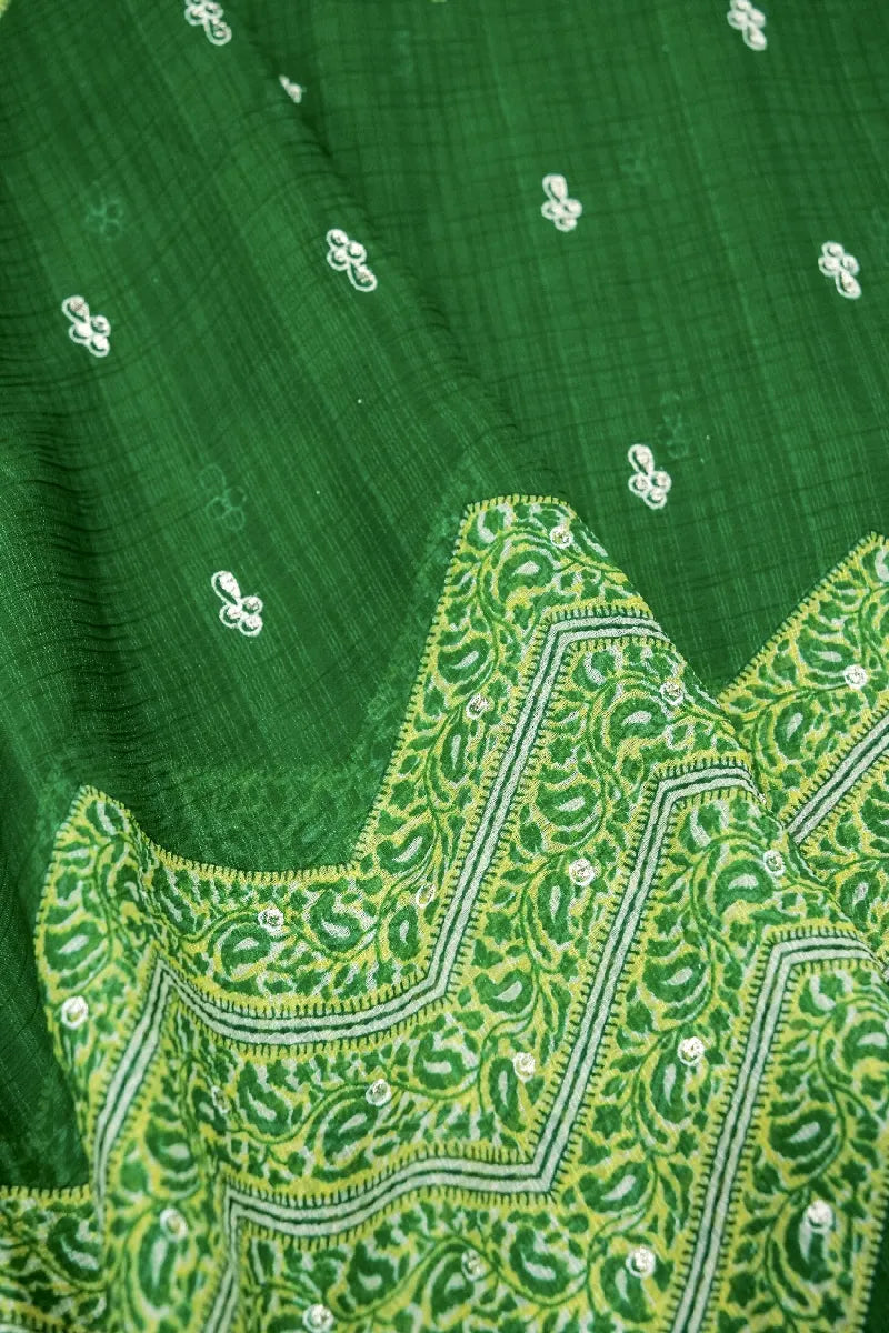 GREEN COLOR LAXMIPATI CHIFFON SAREE
