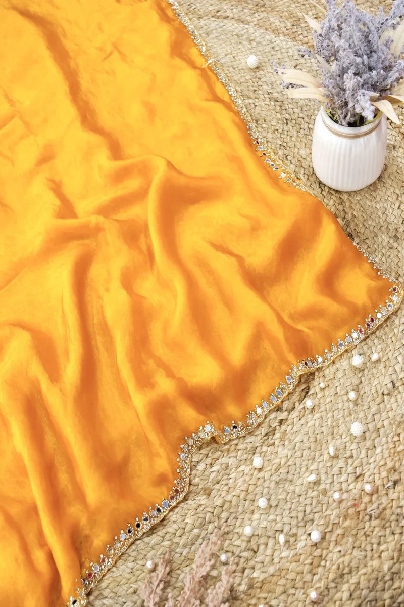 YELLOW COLOR CREPE SILK SAREE