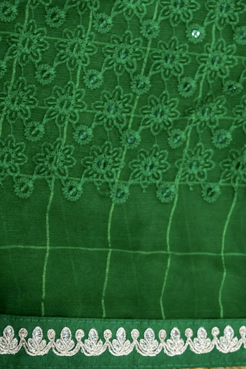 GREEN COLOR LAXMIPATI CHIFFON SAREE