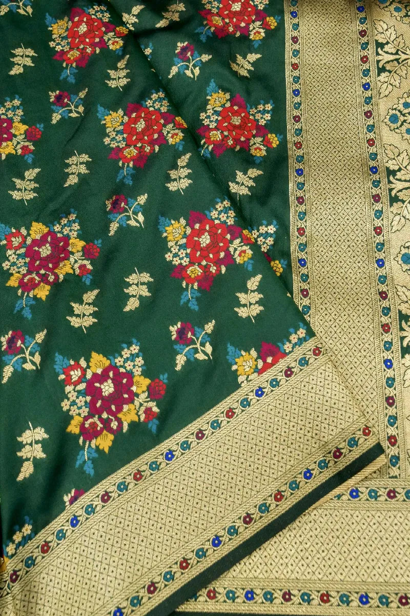 GREEN COLOR BANARASI SILK SAREE