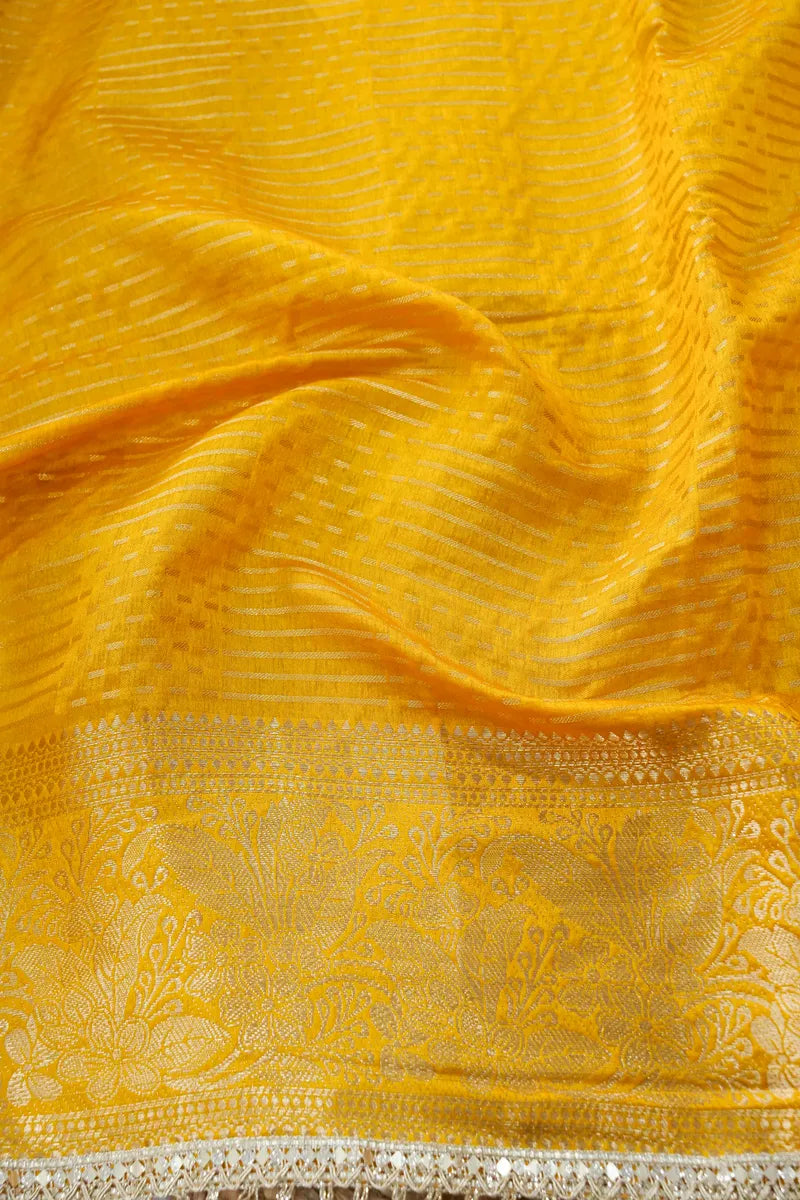 YELLOW COLOR DOLA SILK SAREE