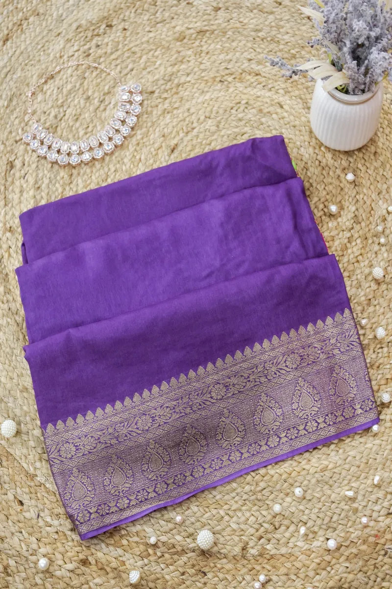 PURPLE COLOR DOLA SILK SAREE
