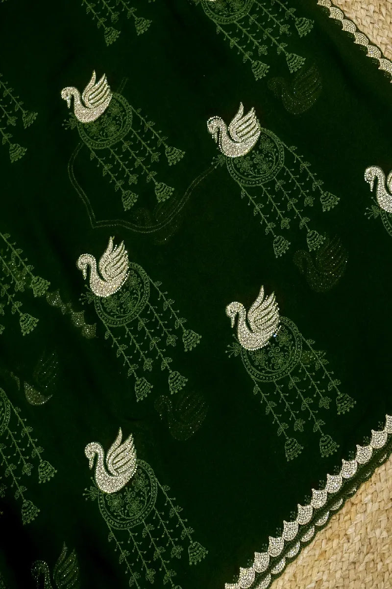 GREEN COLOR CHIFFON SAREE