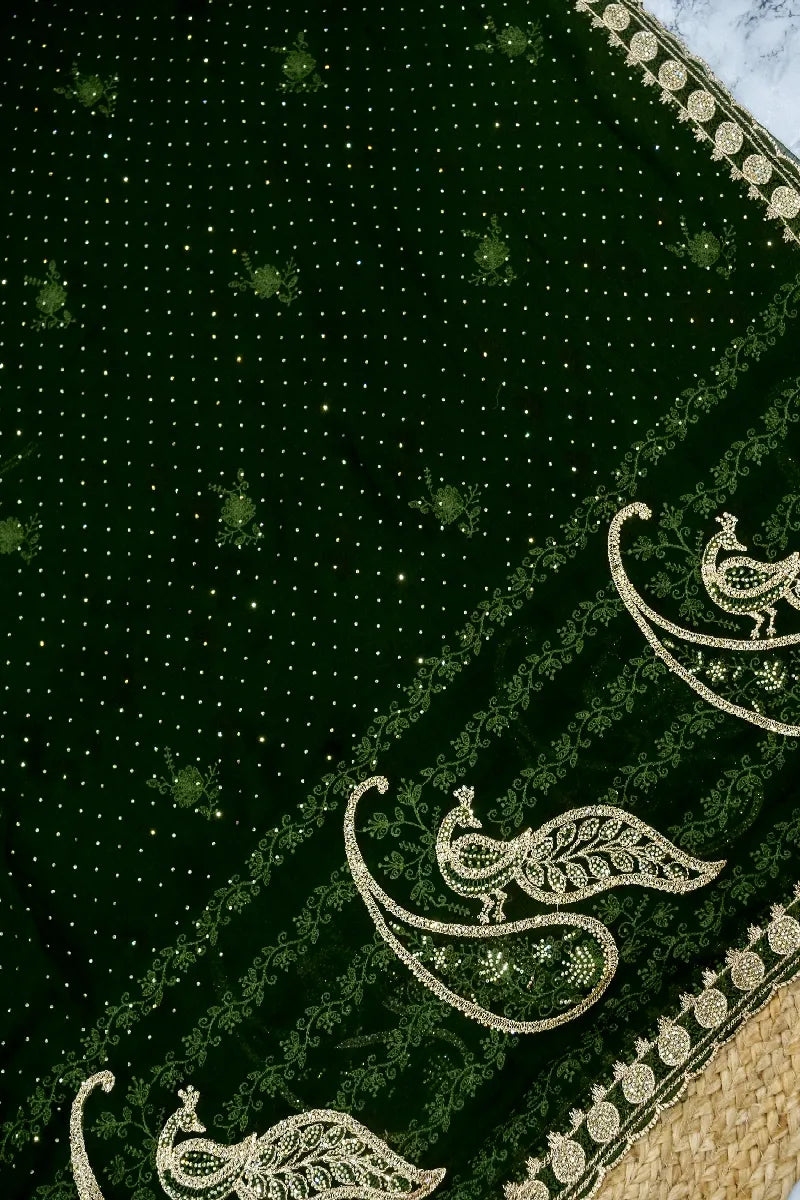 GREEN COLOR CHIFFON SAREE