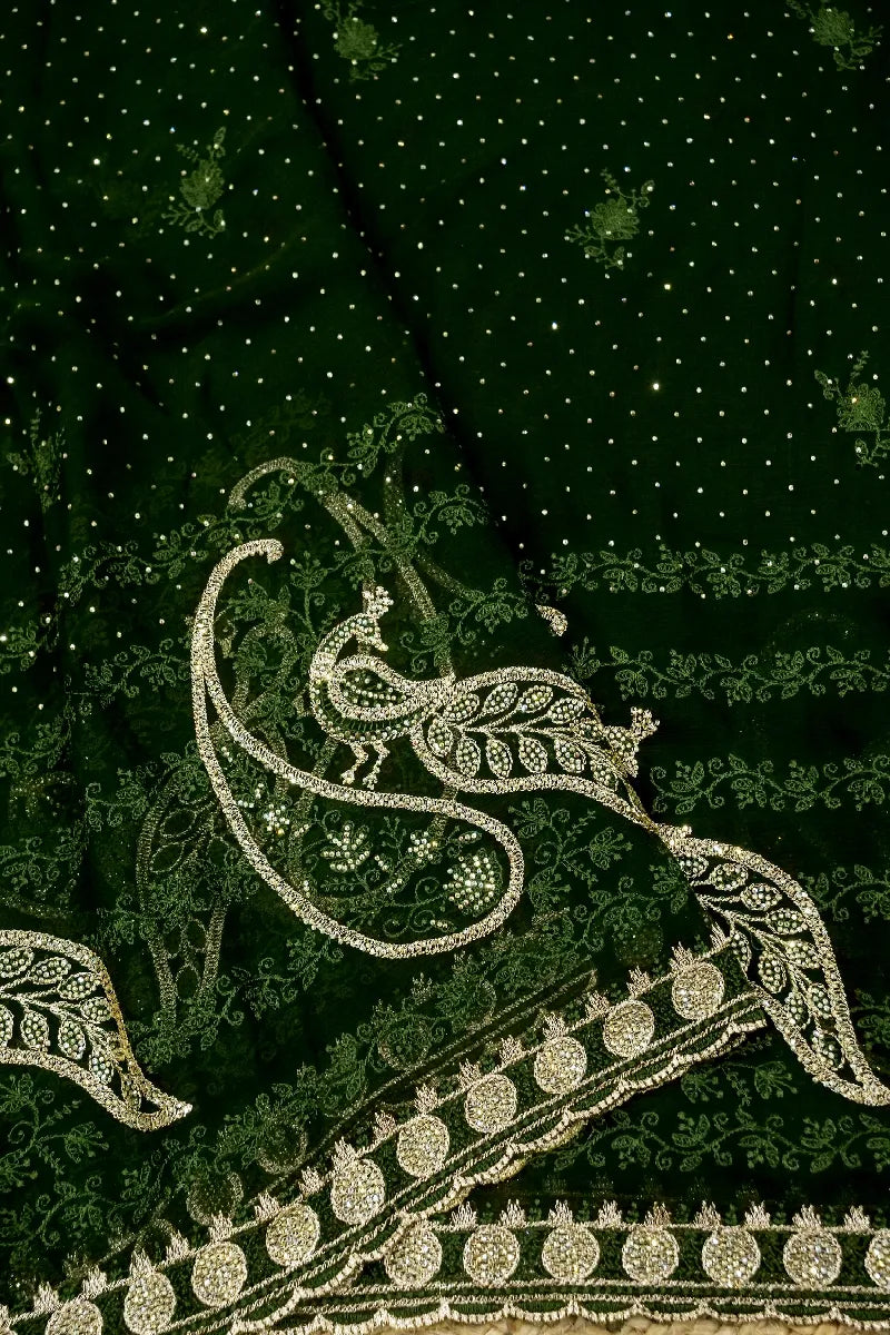 GREEN COLOR CHIFFON SAREE