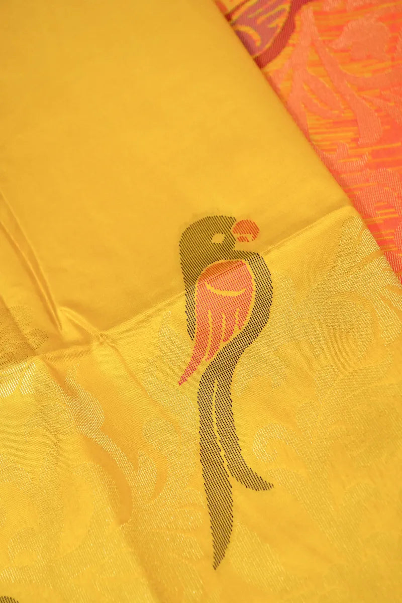 YELLOW COLOR BANARASI SILK SAREE