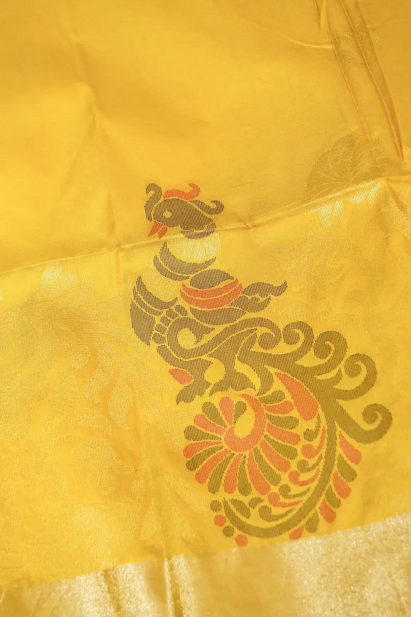 YELLOW COLOR BANARASI SILK SAREE