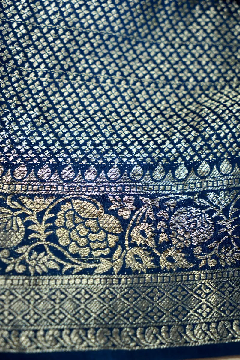 TEAL BLUE COLOR GAJJI SILK BANDHANI SAREE