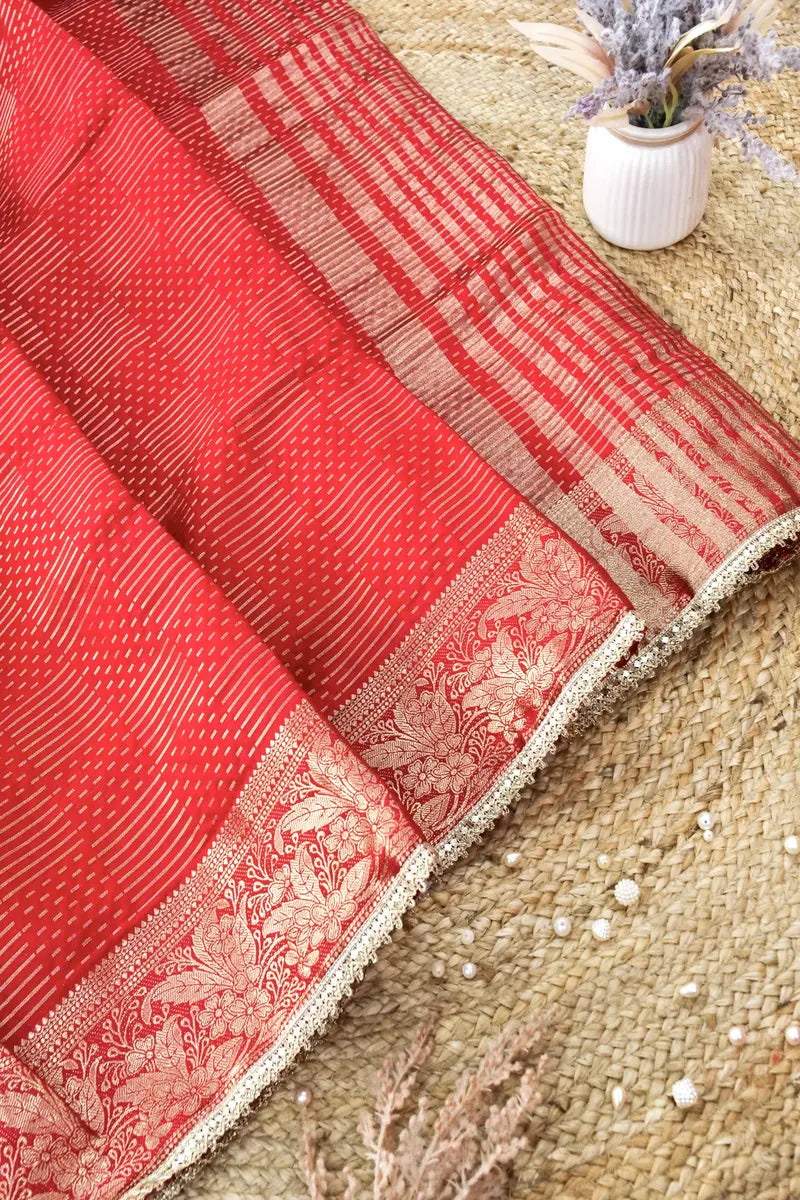 RED COLOR DOLA SILK SAREE