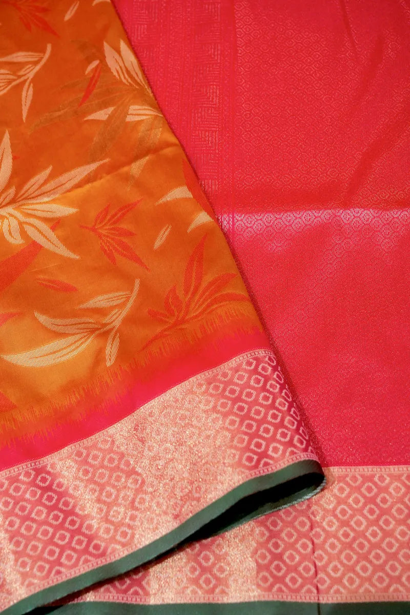 ORANGE COLOR BANARASI SILK SAREE