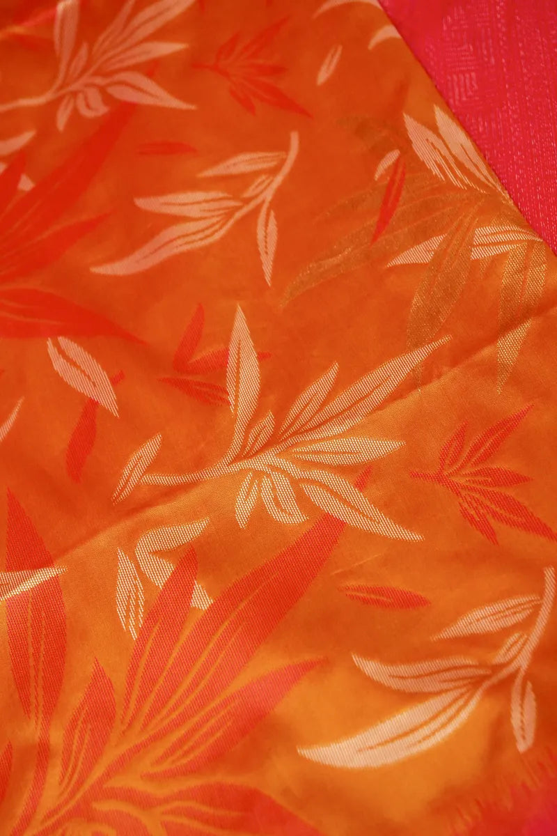 ORANGE COLOR BANARASI SILK SAREE