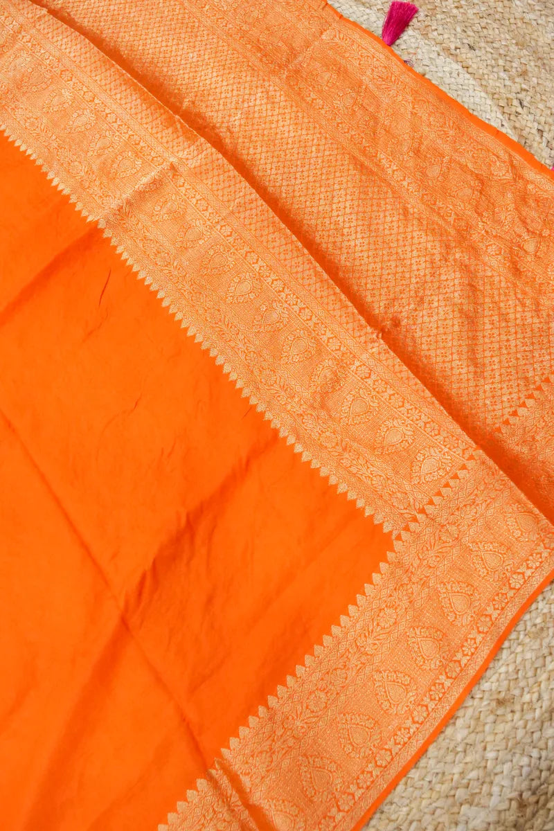 ORANGE COLOR DOLA SILK SAREE