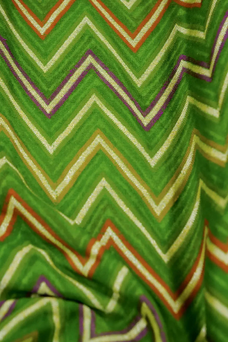 PARROT GREEN WITH PINK COLOR KHADDI GEORGETTE SAREE