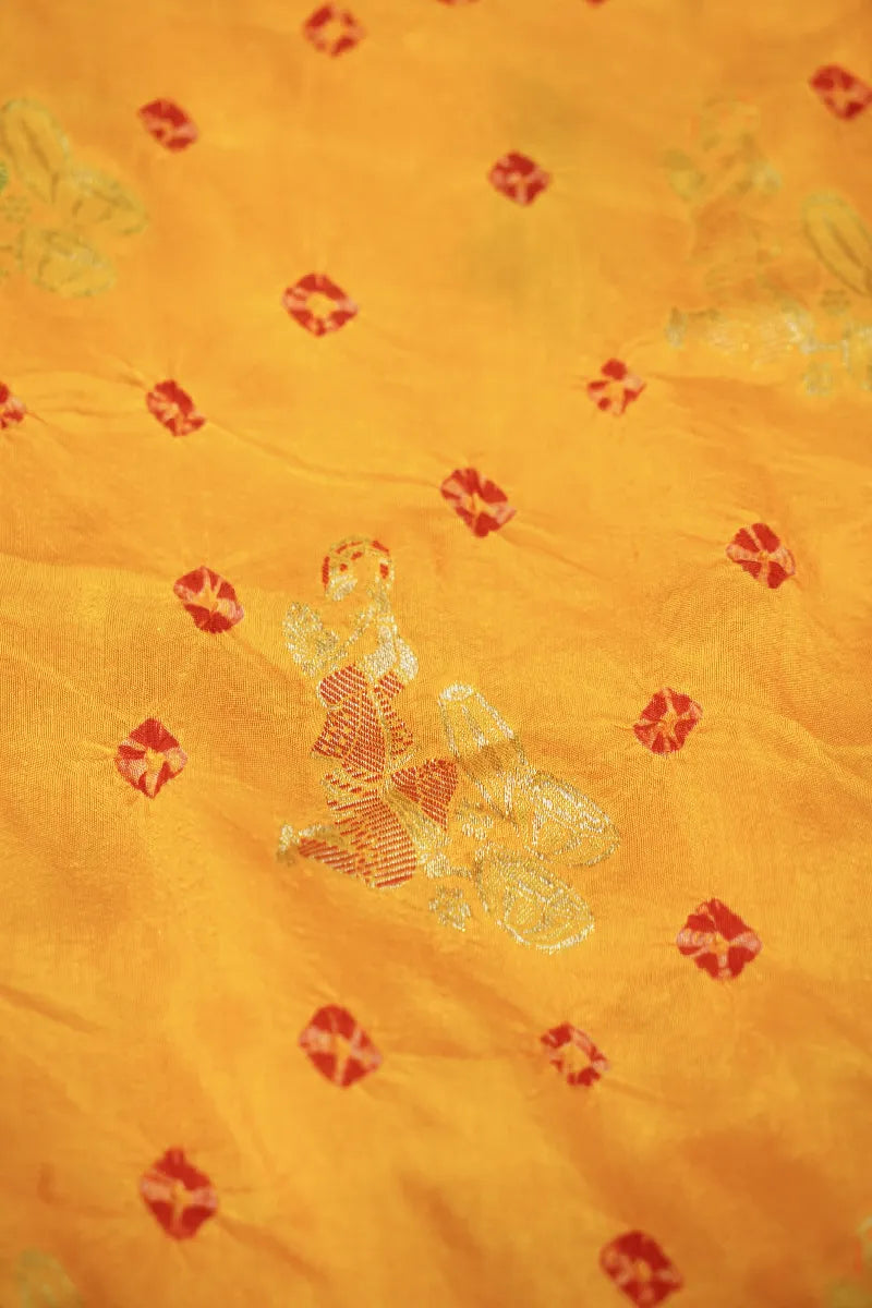 TEAL BLUE COLOR GAJJI SILK BANDHANI SAREE