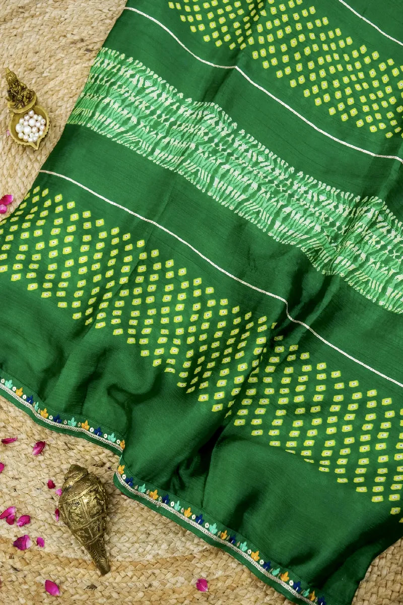 GREEN COLOR LAXMIPATI CHIFFON SAREE