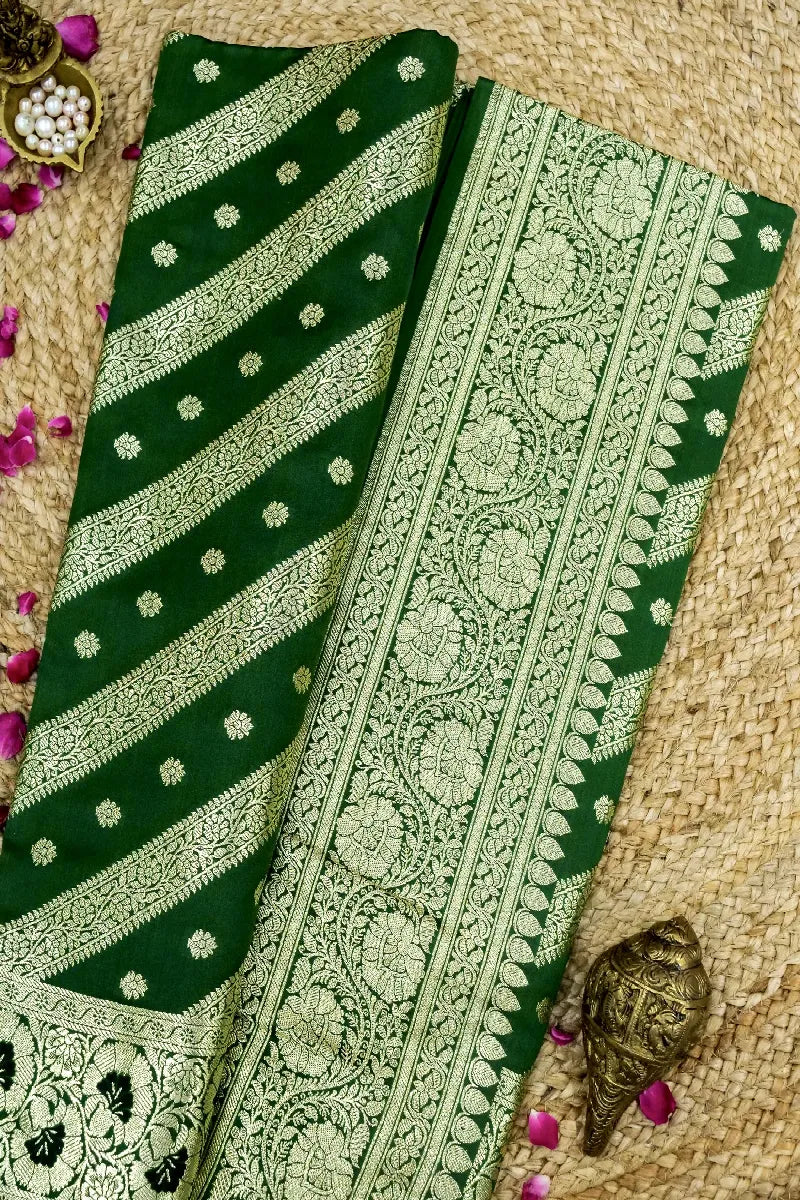 GREEN COLOR BANARASI SILK SAREE