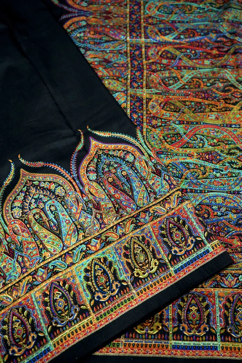 BLACK COLOR PANCHMEENA SILK SAREE