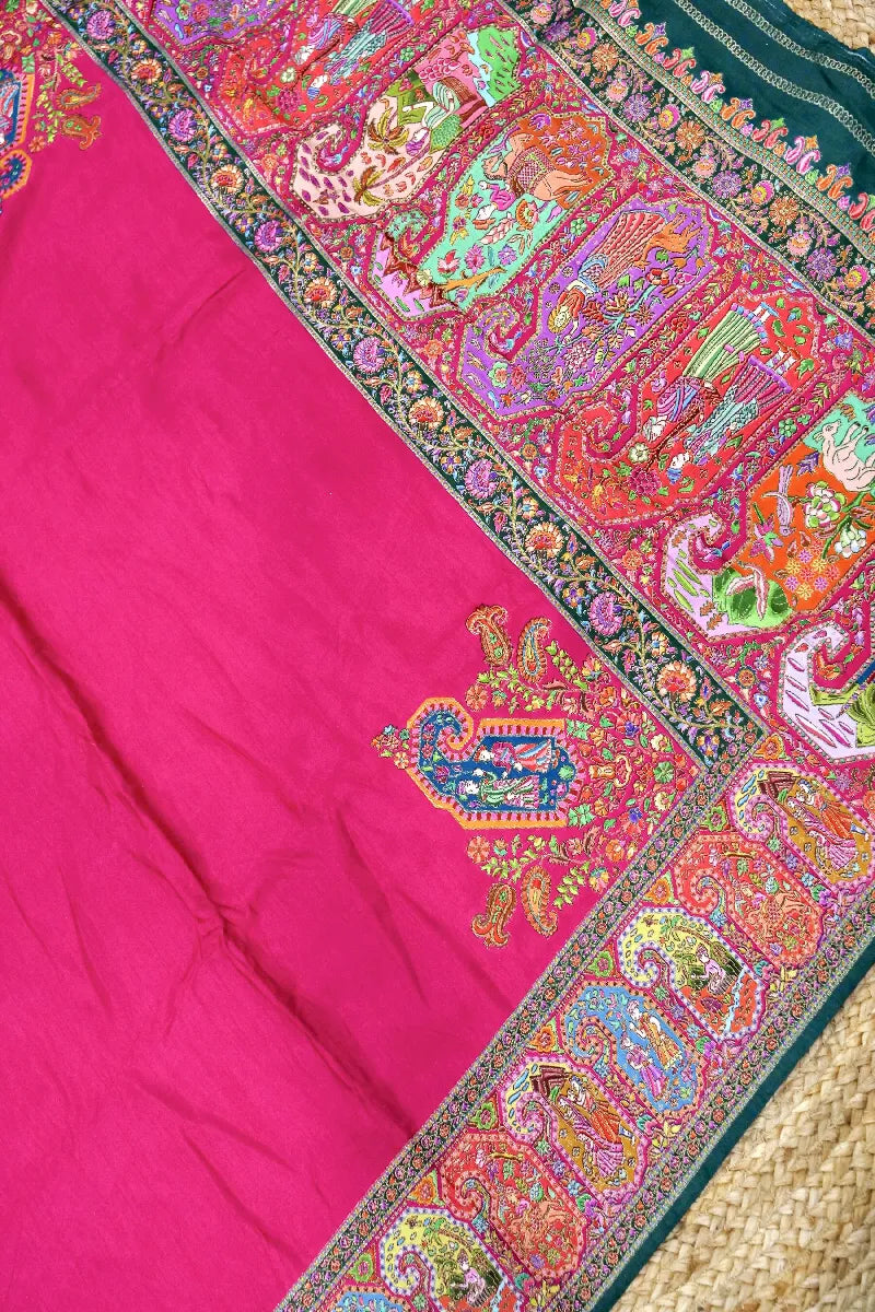 PINK COLOR CREPE SILK PASHMINA SAREE