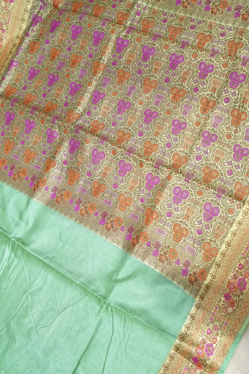 RAMA GREEN COLOR GAJJI SILK SAREE