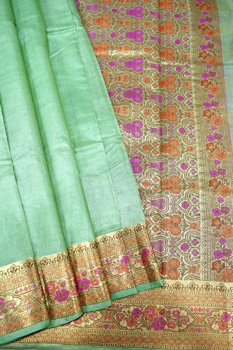 RAMA GREEN COLOR GAJJI SILK SAREE
