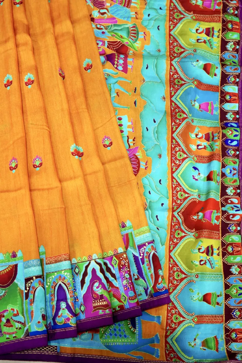 YELLOW COLOR PANCHMEENA SILK SAREE