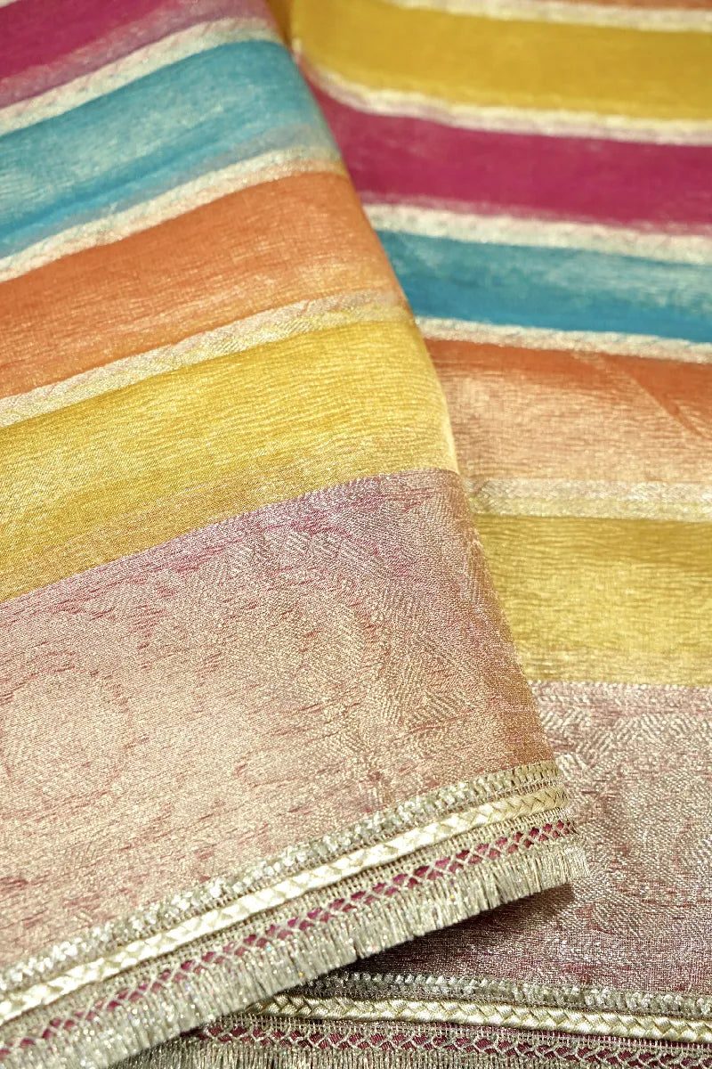 MULTI COLOR TISSUE SILK SAREE