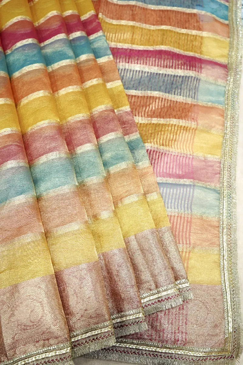 MULTI COLOR TISSUE SILK SAREE