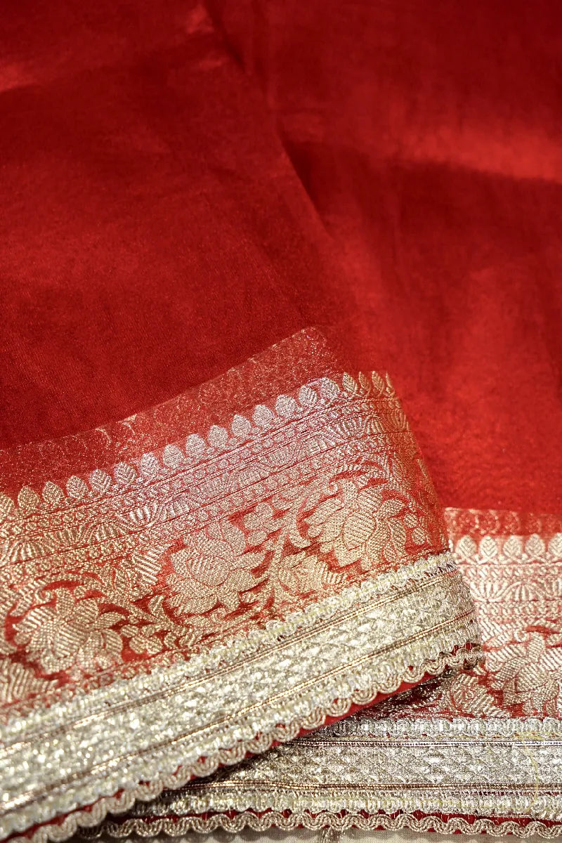 RED COLOR TISSUE SILK SAREE