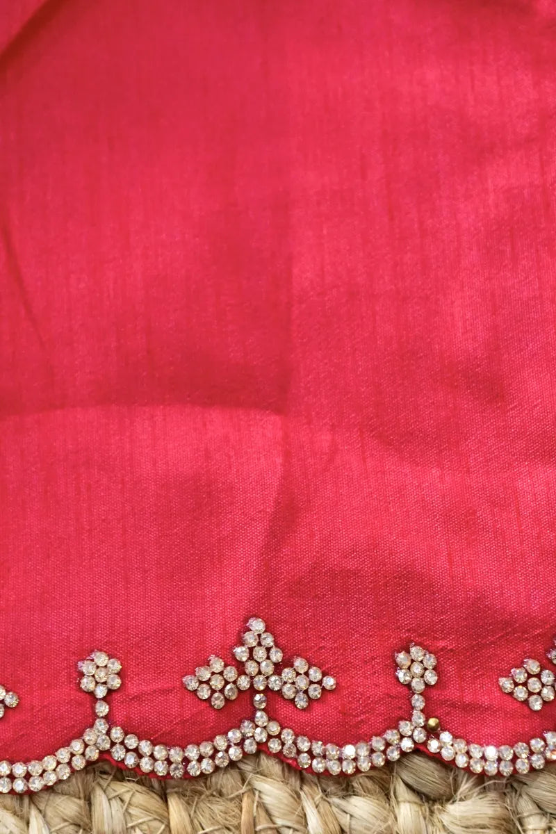 RED COLOR CHIFFON LEHERIYA PRINT SAREE