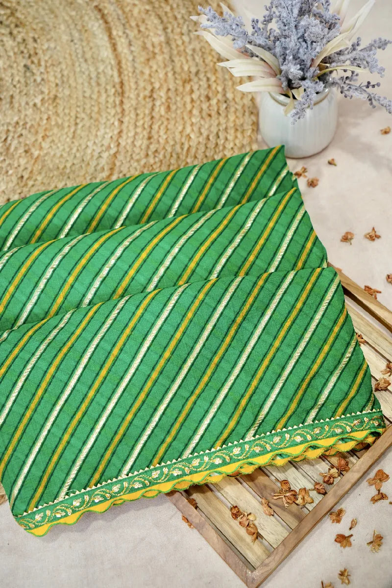 BOTTLE GREEN COLOR CHIFFON SAREE