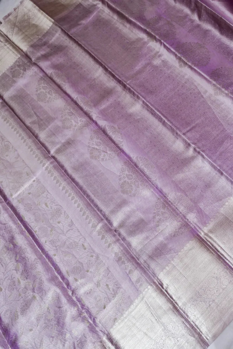 PURE HANDLOOM LAVENDAR COLOR KANCHIPURAM SILK SAREE