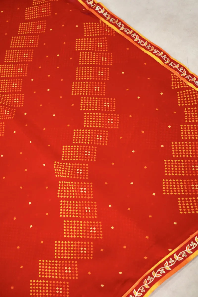 RED COLOR CHIFFON SAREE