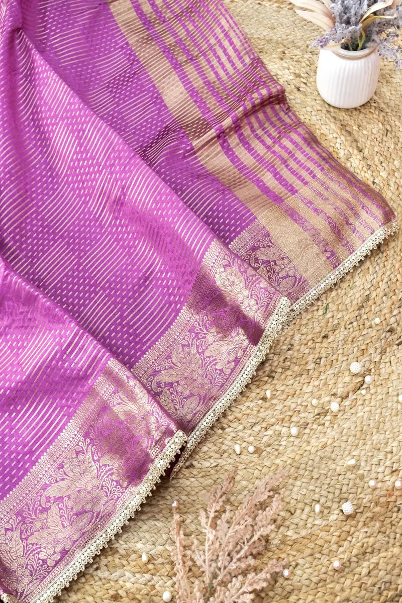 ONION PINK COLOR DOLA SILK SAREE