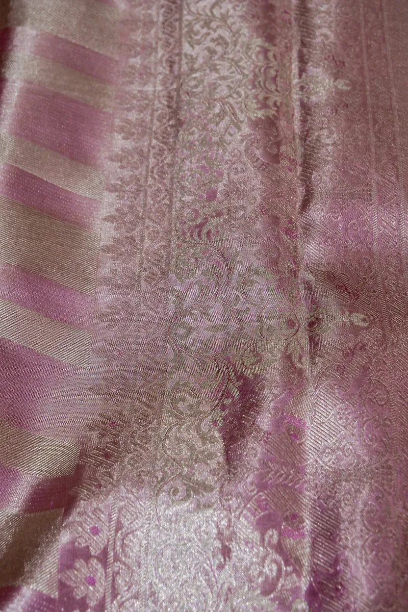 PURE HANDLOOM PONDS PINK COLOR KANCHIPURAM SILK SAREE