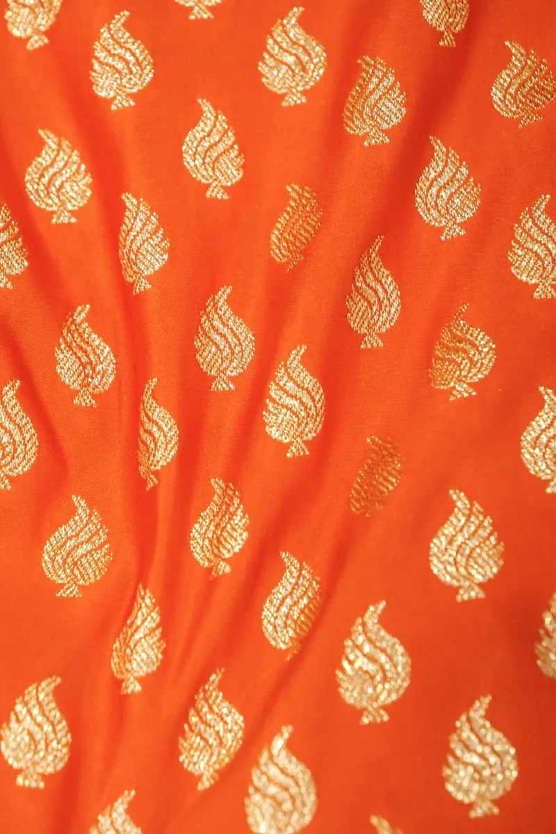 ORANGE WITH PINK COLOR BANARASI SILK SAREE