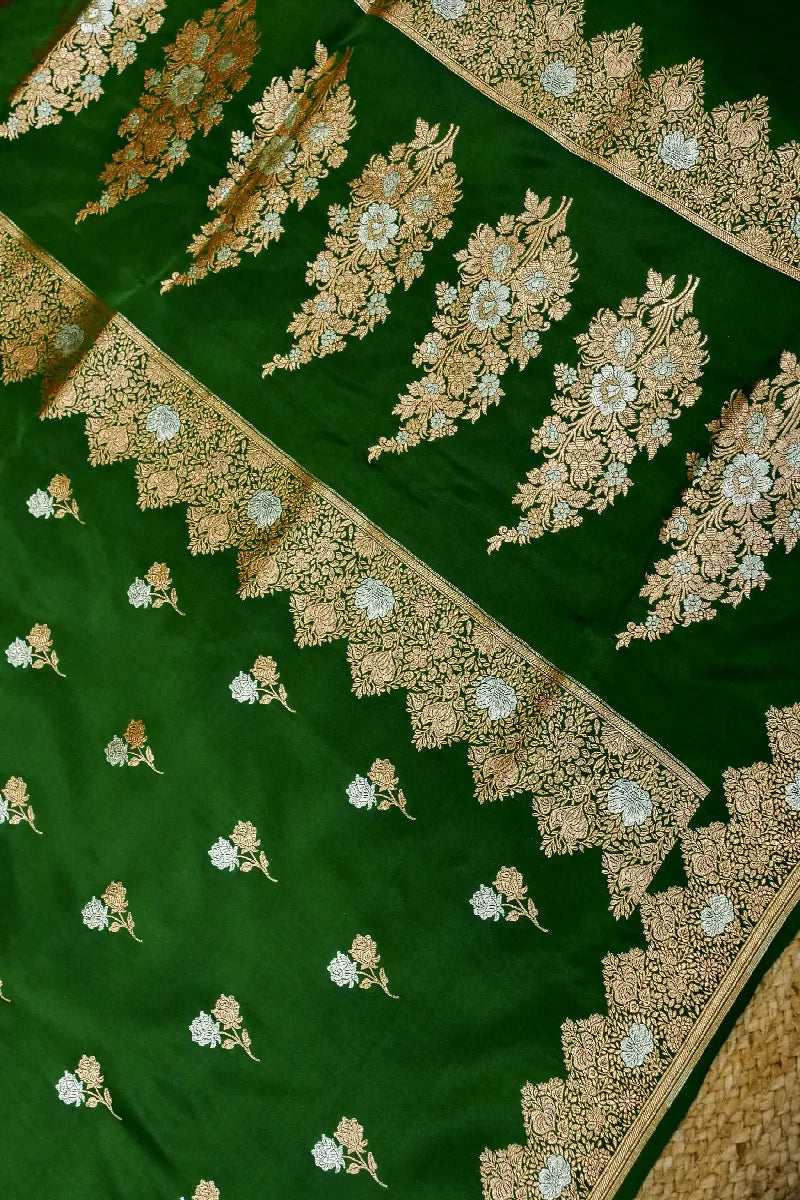 GREEN COLOR BANARASI SILK SAREE