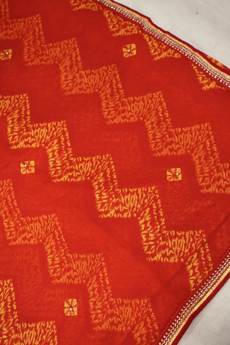 RED COLOR CHIFFON SAREE